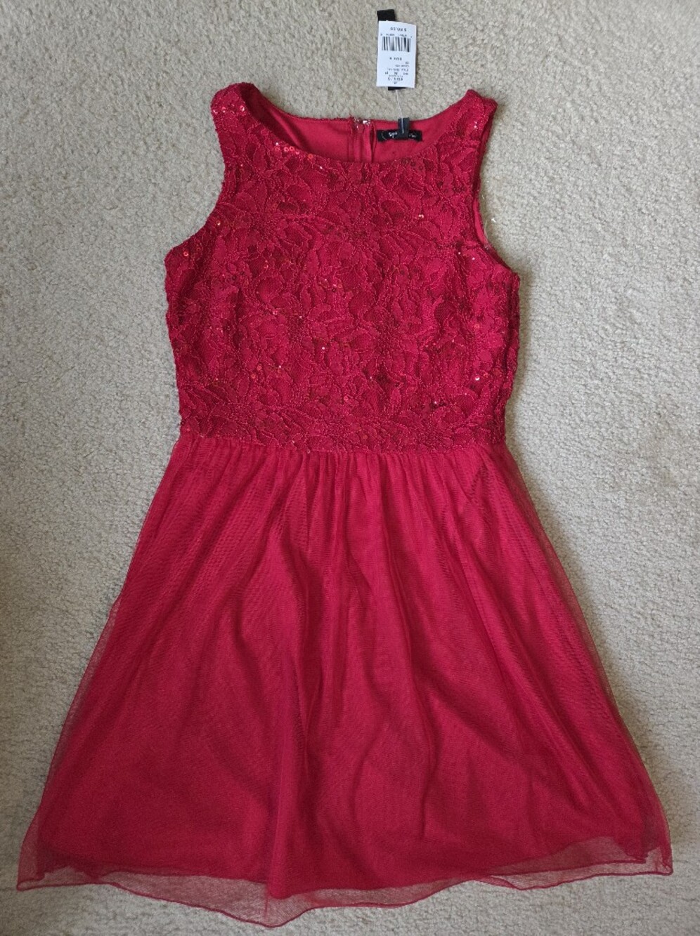 NWT Speechless Red Lace & Chiffon Party/homecoming Mini Dress Size 9